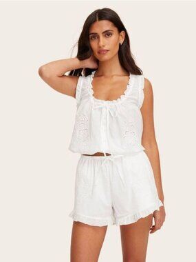 Women's Mid-Rise Woven Drawstring Shorts - Parke x Target Cream XXL